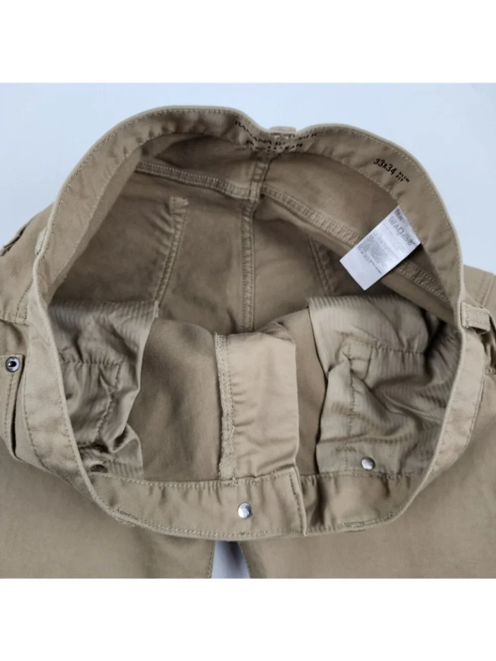 Banana Republic Pants Mens 33x33 The Traveler Workwear Khaki Slim Fit Tan